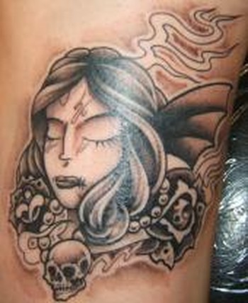 tattoos/ - Custom girl face tattoo - 49314