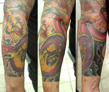 Looking for unique  Tattoos? Red Dragon Sleeve