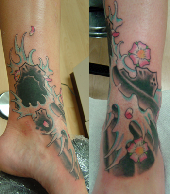 Looking for unique  Tattoos? Flowers Rocks and Waves