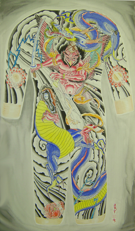 Looking for unique  Art Galleries? 2'x4' karasu tengu and dragon bodysuit
