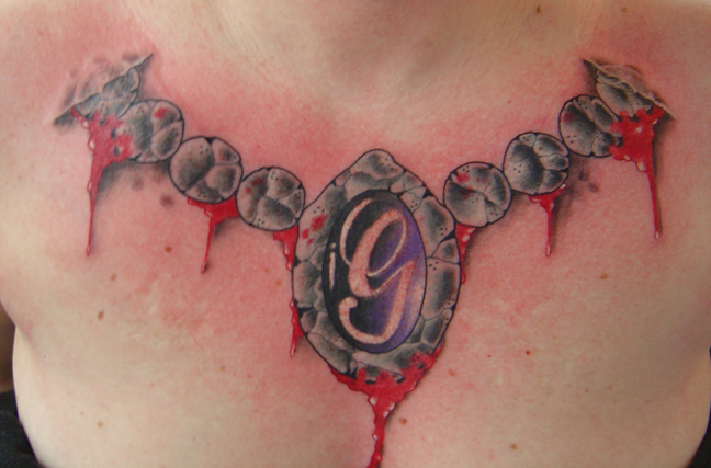 Looking for unique Anthony Riccardo Tattoos?  stone love necklace