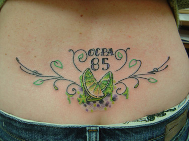 Looking for unique Anthony Riccardo Tattoos?  Lime lower back tattoo