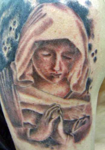 Looking for unique Anthony Riccardo Tattoos?  black and grey Mary