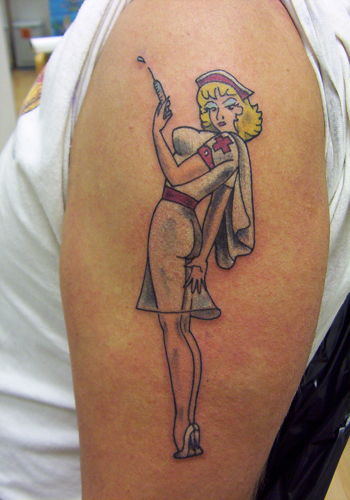 Looking for unique  Tattoos? Pin up nurse
