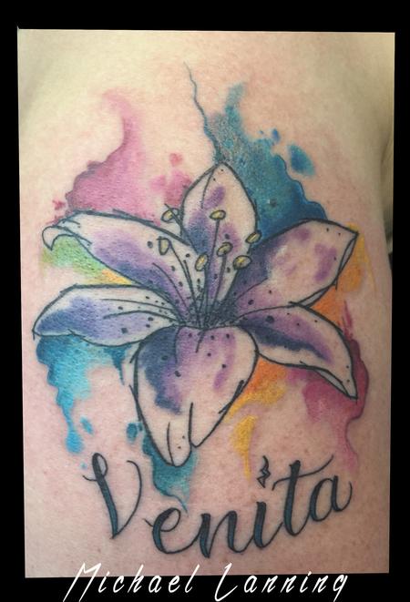 tattoos/ - water color lily - 128159