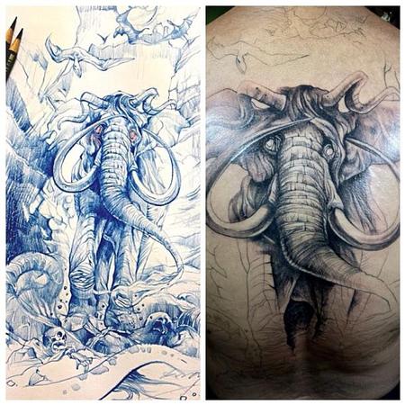 tattoos/ - mammoth in progress - 78082