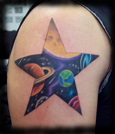 Looking for unique Elmo Tattoos?  Space Star