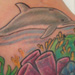 tattoo galleries/ - Dolphin with Seascape Tattoo