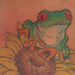 tattoo galleries/ - Tree Frog on Sunflower Tattoo