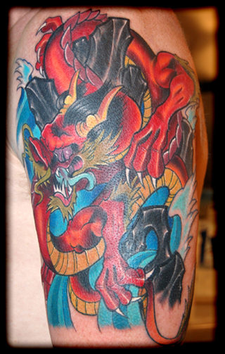 MEMPHIS - dragon 1/2 sleeve on outer arm