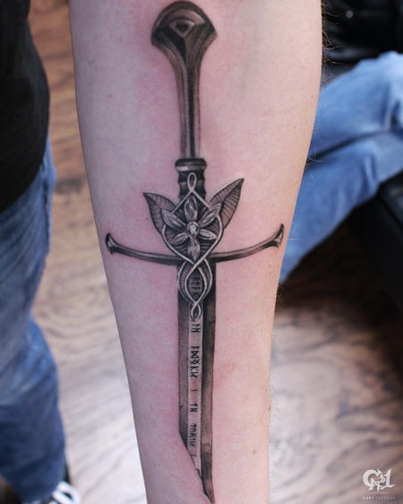Tattoos - Lord of the Rings Anduril Sword Tattoo - 128418