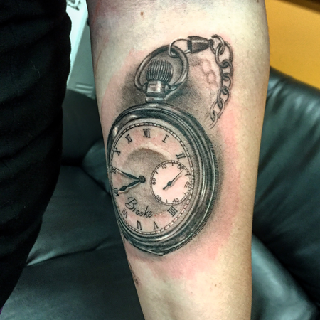 Tattoos - Black and Gray Stopwatch  - 119729