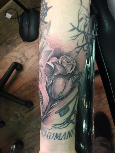 Tattoos - Small Black and Grey Rose Tattoos - 112118