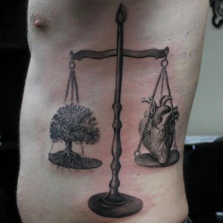 Tattoos - Black And Gray Justice Scale - 119455