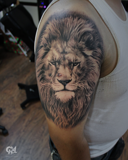 Tattoos - Realistic Lion Tattoo - 130064