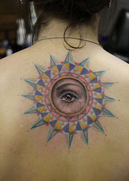 Tattoos - Geometric Sun and Eye - 117202