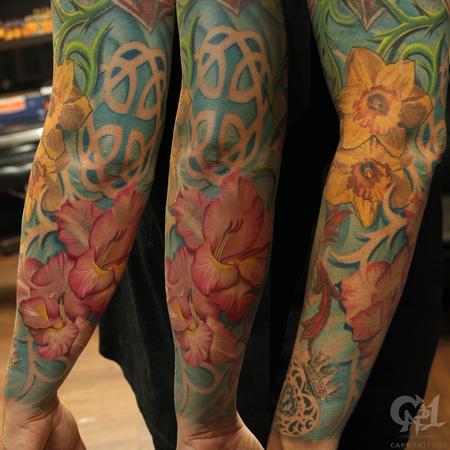 Tattoos - Family Flower Tattoo Sleeve  - 123094
