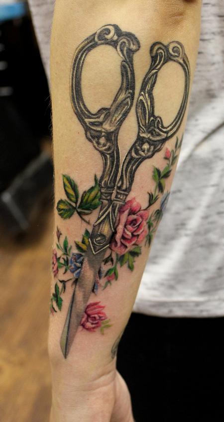 Tattoos - Designer Shear Tattoo Floral Vintage - 117132