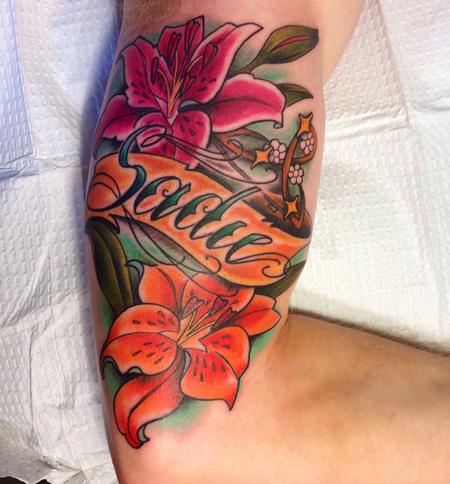 tattoos/ - name flower color lily tattoo - 84497