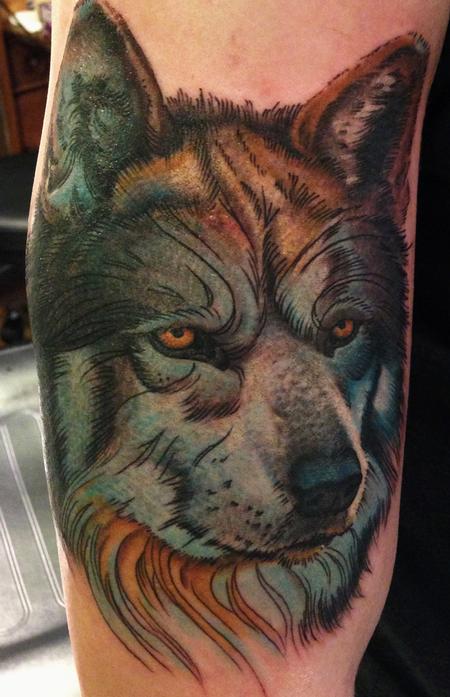 tattoos/ - color wolf tattoo - 84498