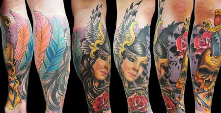 tattoos/ - Color leg sleeve tattoo - 58581