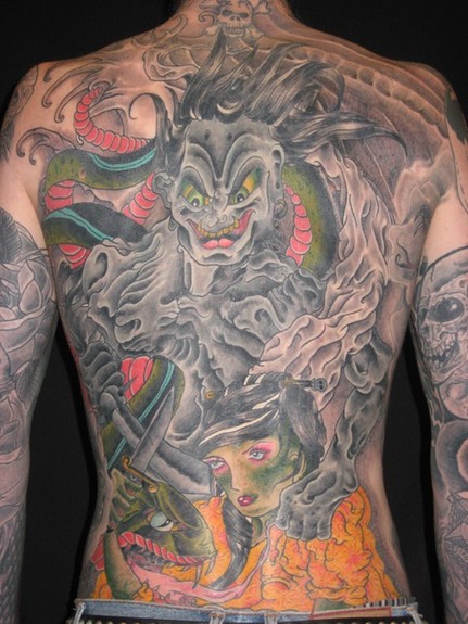 tattoos/ - Asian inspired snake back piece - 52007