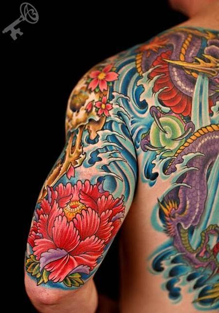 tattoos/ - Colored Flower Tattoo - 115641