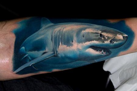 tattoos/ - Realistic Shark Tattoo - 113679