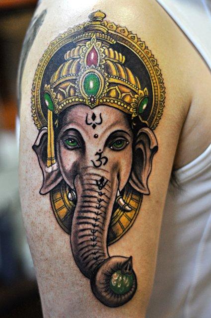 tattoos/ - Color Elephant Tattoo - 61602