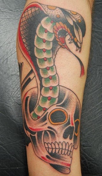 tattoos/ - Traditional Snack and Skull - 51667