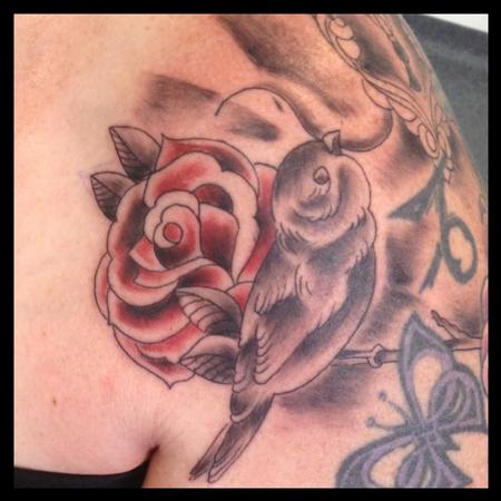 tattoos/ - bird n rose - 71563