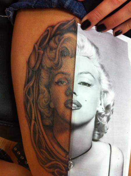 tattoos/ - Marilyn portrait tattoo - 69865