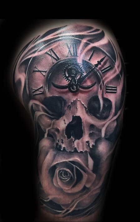 tattoos/ - Skull clock tattoo - 132792
