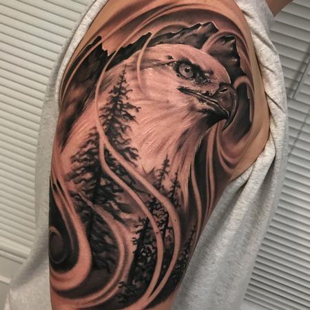 tattoos/ - Eagle landscape tattoo - 131277