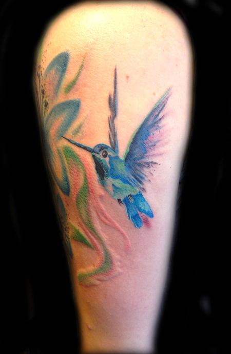 tattoos/ - Watercolor Hummingbird - 100320