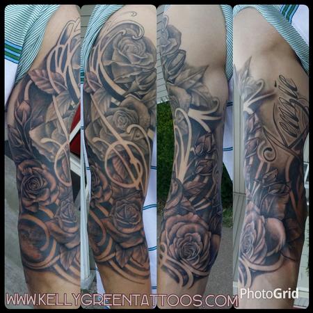 tattoos/ - black and grey roses - 99651