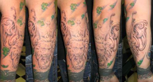 Looking for unique  Tattoos? Lion Door Knocker sleeve tattoo (in Porgress)