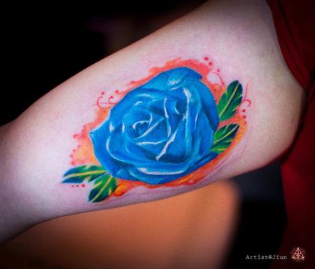 tattoos/ - Color Realistic Flower Tattoo - 60503