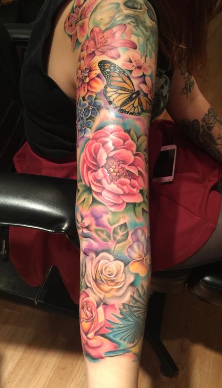 tattoos/ - Floral Sleeve (partially healing) - 101050