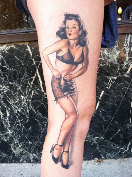 tattoos/ - Healed Color Pinup Tattoo - 57616