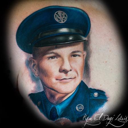 tattoos/ - Grandfather Airforce Portrait  - 103849
