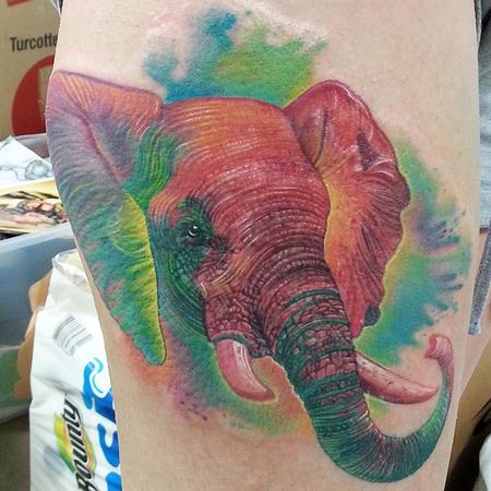 tattoos/ - Color Elephant Tattoo - 100055