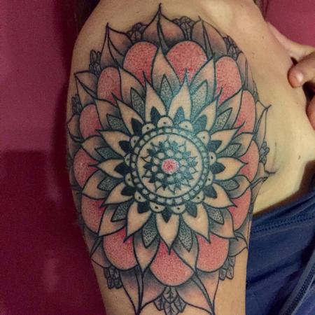 tattoos/ - Mandala flower dotwork  - 104021