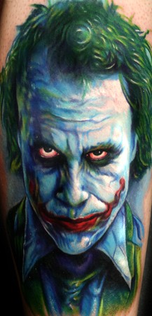 Paul Acker - 2nd Heath Ledger Joker From Dark Knight Tattoo