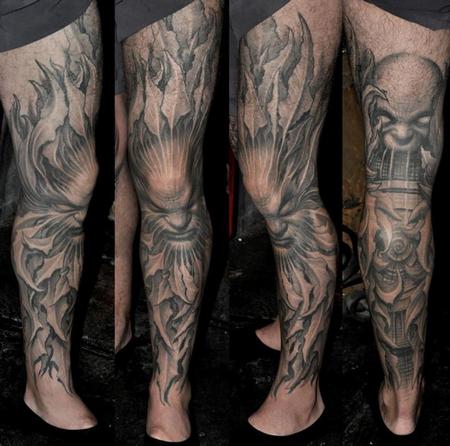 tattoos/ - Greenmail Leg Sleeve Tattoo - 108505