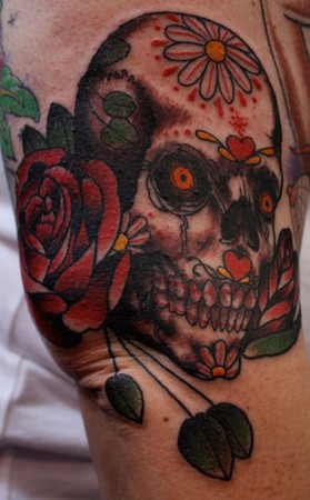 Eric James - Day of the Dead skull with roses