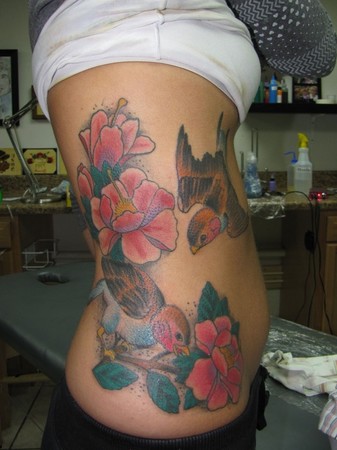 tattoos/ - birds and flowers tattoo - 41354