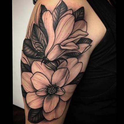Magnolia Floral Tattoo  Tattoo Design Thumbnail