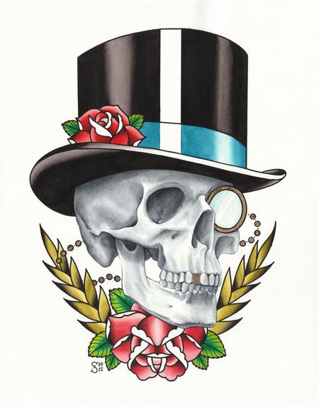 Art Galleries - Skull with Top hat Art - 59457