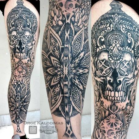 tattoos/ - Skull Leg Piece - 99037